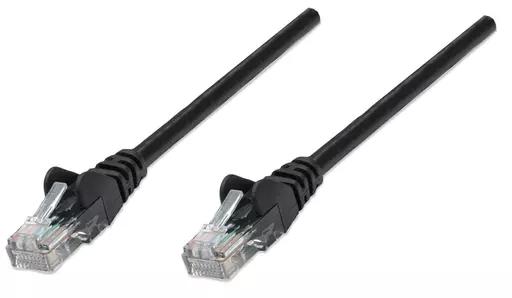 Intellinet Network Patch Cable, Cat5e, 1.5m, Black, CCA, U/UTP, PVC, RJ45, Gold Plated Contacts, Snagless, Booted, Lifetime Warranty, Polybag