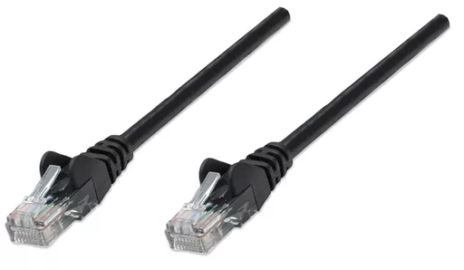 Intellinet Network Patch Cable, Cat5e, 1.5m, Black, CCA, U/UTP, PVC, RJ45, Gold Plated Contacts, Snagless, Booted, Lifetime Warranty, Polybag