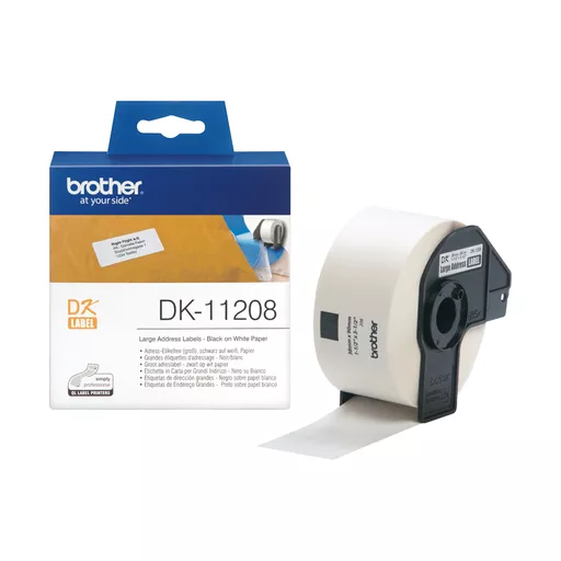 Brother DK-11208 DirectLabel Etikettes 38mm x 90mm 400 for Brother P-Touch QL/700/800/QL 12-102mm/QL 12-103.6mm