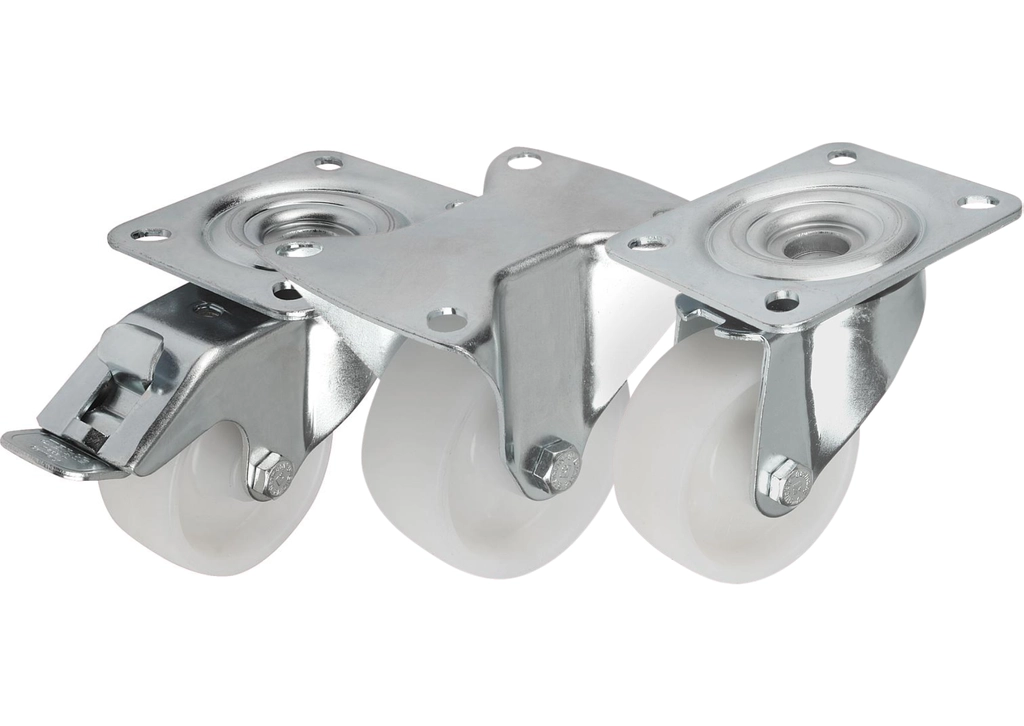 K1770- Steel Plate Swivel & Fixed Castors With Polyamide Wheels
