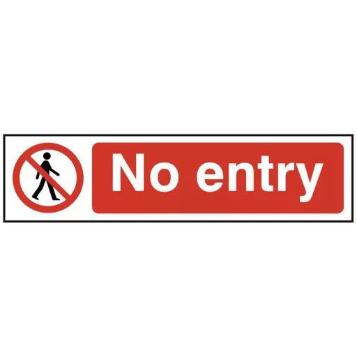 ASEC `No Entry` 200mm x 50mm PVC Self Adhesive Sign