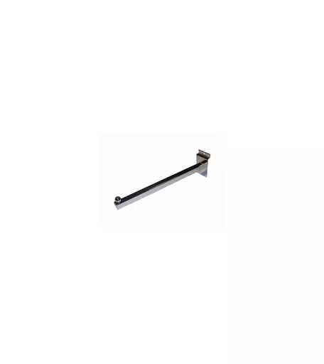 Chrome Straight Rectangle Arm for Slatwall 30cm