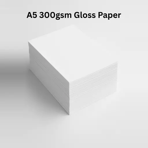 White 300gsm Gloss Coated A5 Paper