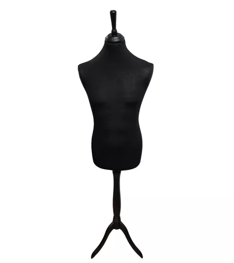 Male Tailors Dummy with Tripod Base - Black