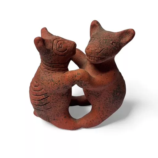Colima Dancing Dogs Figurine