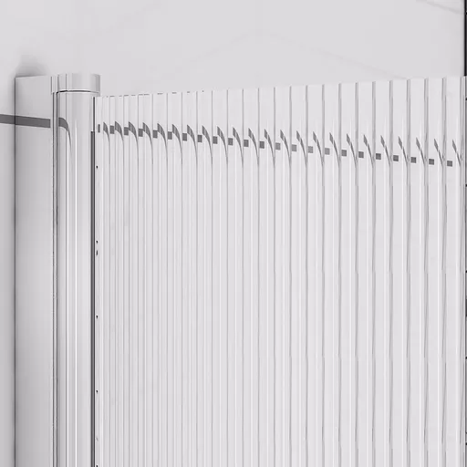 5mm 1400 x 800mm Left Hand (LH) Fluted Straight Bath Screen - Chrome