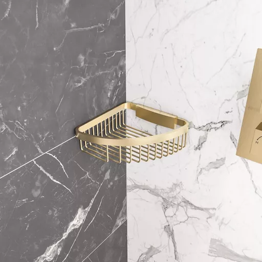 Removable Corner Basket - Brushed Brass