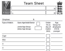 ECB Team Sheets 