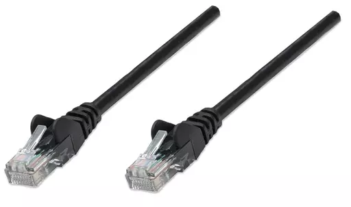 Intellinet Network Patch Cable, Cat5e, 10m, Black, CCA, U/UTP, PVC, RJ45, Gold Plated Contacts, Snagless, Booted, Lifetime Warranty, Polybag