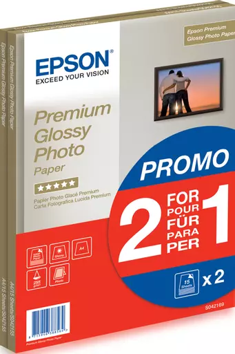 Epson Premium Glossy Photo Paper - A4 - 2x 15 Sheets