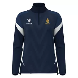 DintonCricketClub_LeonaLadiesQuarterZipTop_NavyWhite_Front.png