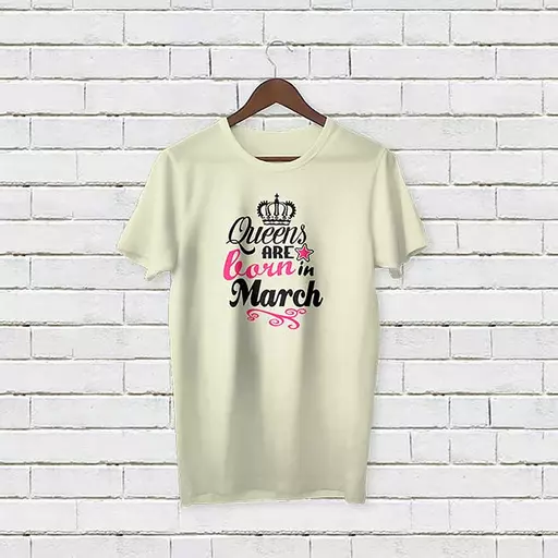 Personalised Queens are Born in March T-Shirt