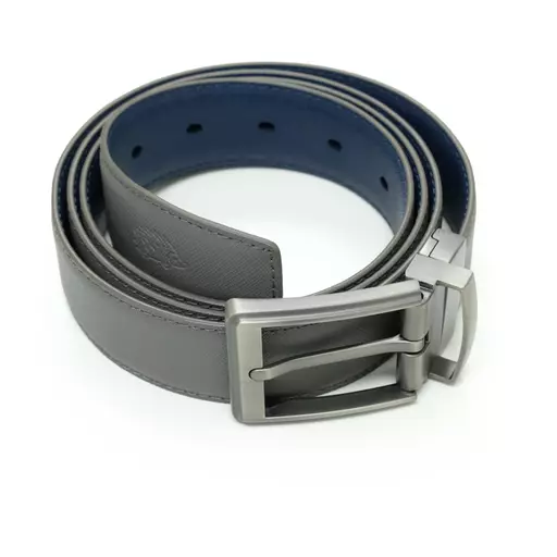 Grey and Blue Reversible Belt 2