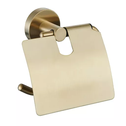 Genoa Covered Toilet Roll Holder - Brushed Brass