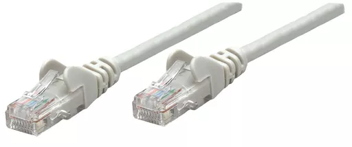 Intellinet Network Patch Cable, Cat5e, 0.25m, Grey, CCA, SF/UTP, PVC, RJ45, Gold Plated Contacts, Snagless, Booted, Lifetime Warranty, Polybag