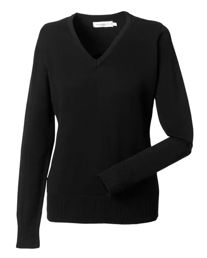 Ladies' V-Neck Knitted Pullover