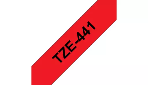 Brother TZE-441 DirectLabel black on red Laminat 18mm x 8m for Brother P-Touch TZ 3.5-18mm/36mm/6-18mm/6-24mm/6-36mm