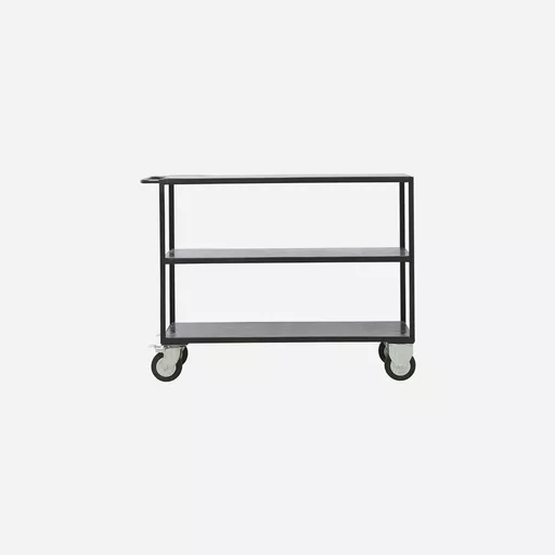 Shelving unit w. 4 wheels, Black