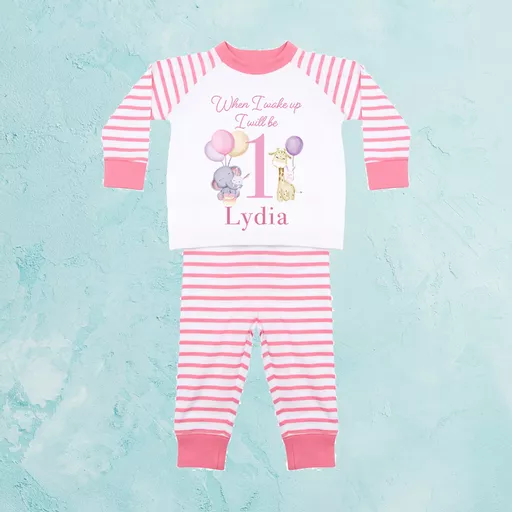 Personalised When I Wake Up Pink Jungle Pyjamas