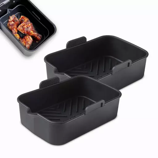 Set of 2 Silicone Rectangular Solid Trays