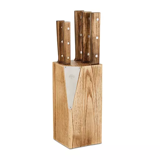 Hoxton Vintage 5 Piece Knife Set with Ash Wood Block