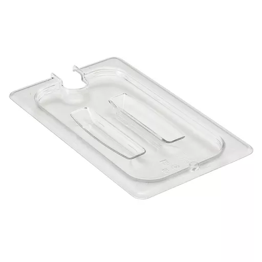 1/4 CLEAR GN NOTCHED COVER W/ HANDLE POLYCARBONATE CAMBRO