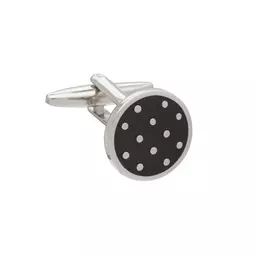 Circular Black Polka Dot Cufflinks