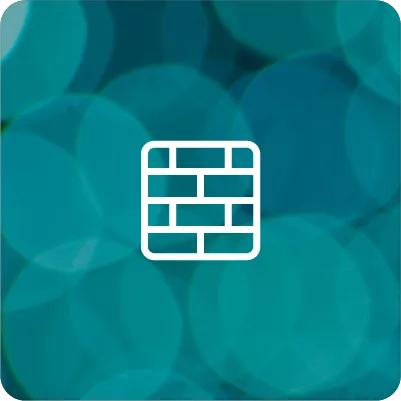 Blue bokeh background with brick wall icon