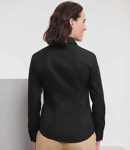 Russell Athletic Collection Ladies Long Sleeve Easy Care Oxford Shirt