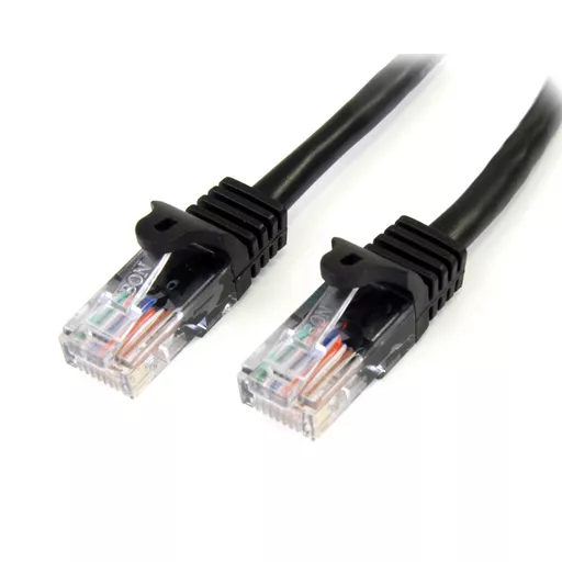 StarTech.com Cat5e Ethernet Patch Cable with Snagless RJ45 Connectors - 0.5 m, Black