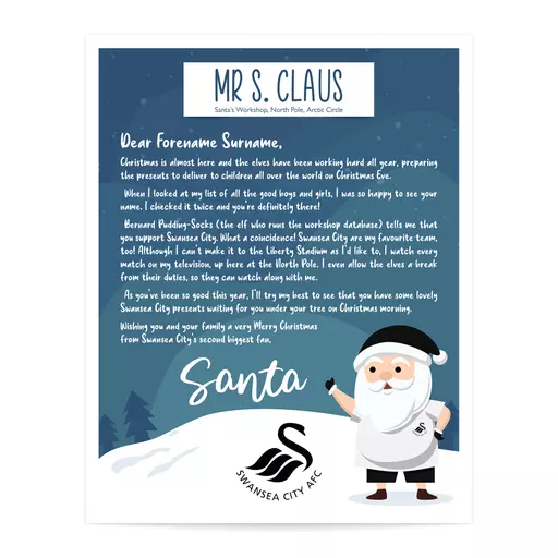 Swansea City AFC Personalised Letter from Santa