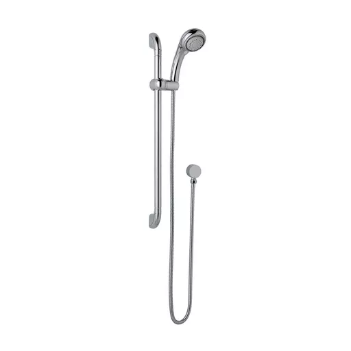 540mm Curved Sliding Riser Kit with Handset, Hose & Outlet Elbow - Chrome