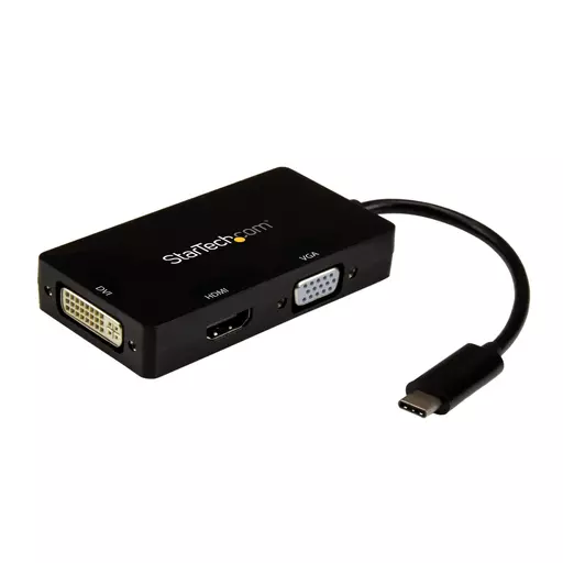 StarTech.com USB-C Multiport Video Adapter - 3-in-1 - 4K 30Hz - Black