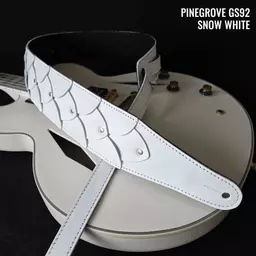 GS92 smooth white Dragonskin guitar strap Pinegrove 102 anno.jpg