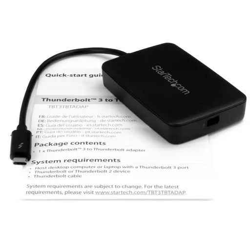 StarTech.com Thunderbolt 3 to Thunderbolt 2 Adapter - TB3 Laptop to TB2 Displays & Devices - Thunderbolt 2 20Gbps or Thunderbolt 1 10Gbps Converter - Thunderbolt 3 Certified- Windows/Mac