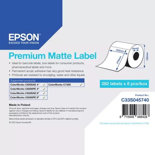 Epson C33S045740 printer label Self-adhesive printer label