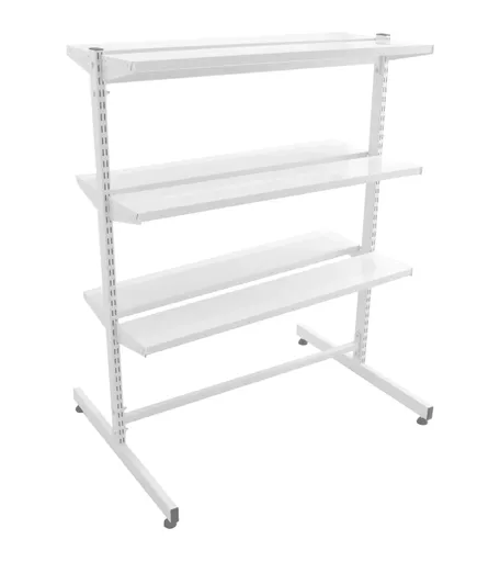 1000mm Wide White Gondola Bundle - 6 White Shelves