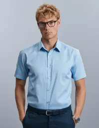 Men's Short Sleeve Herringbone Shirt