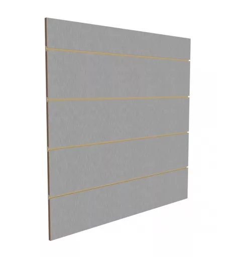 10 x Aluminium Finish Slatwall Panels - 1.2m x 1.2m