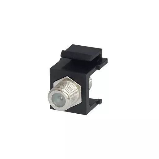 F Connector Keystone Coupler, Black