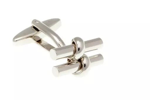 Silver Metal Parallel Bar Cufflinks