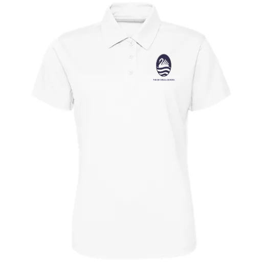 TheCherwellSchool_LadiesJustCoolPoloShirt_White_Front.png