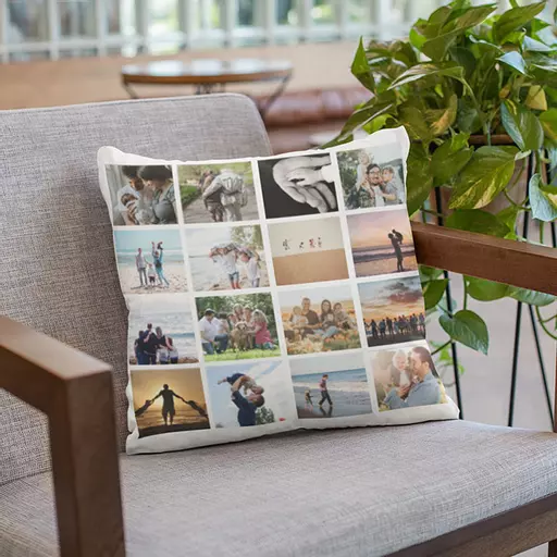 Personalised Multi Photo Collage Cushion - 16 Photos Collage