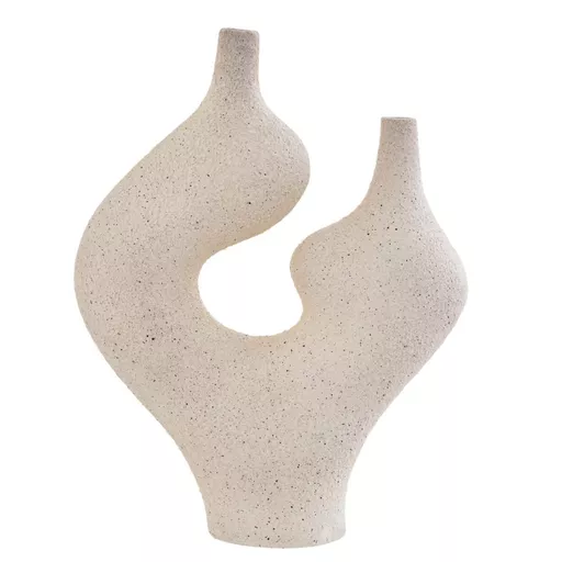 Cream Textured Sculptural Vase, Broc