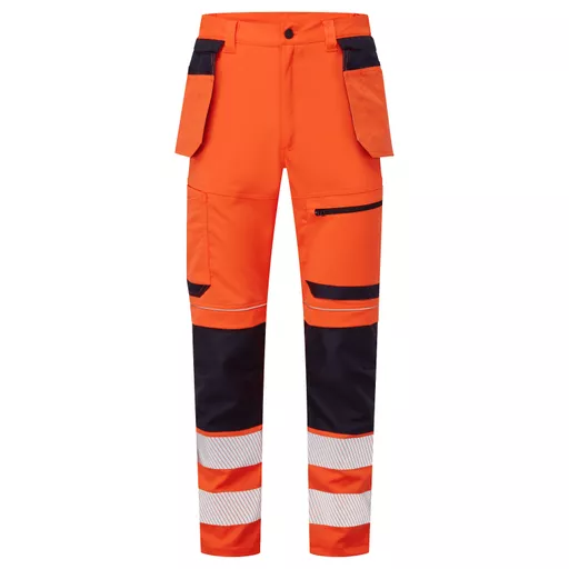 System Hi-Vis Eco Stretch Removable Holster Orange Trousers