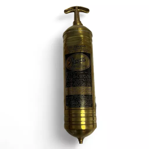 Vintage Brass Pyrene Wall Fire Extinguisher