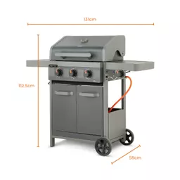 Bbq pro 3 burner gas grill with hotsell side burner