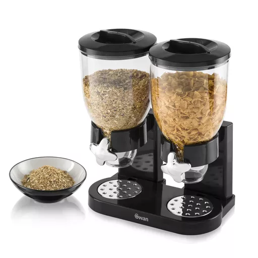3.5L Double Cereal Dispenser Black