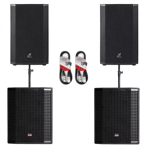 Studiomaster VORTEX 12A & VORTEX 15SA PA System Bundle