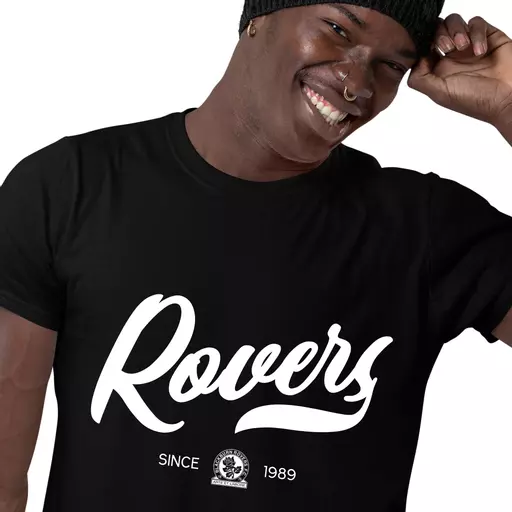 Blackburn Rovers FC Rubber Print Men's T-Shirt - Black